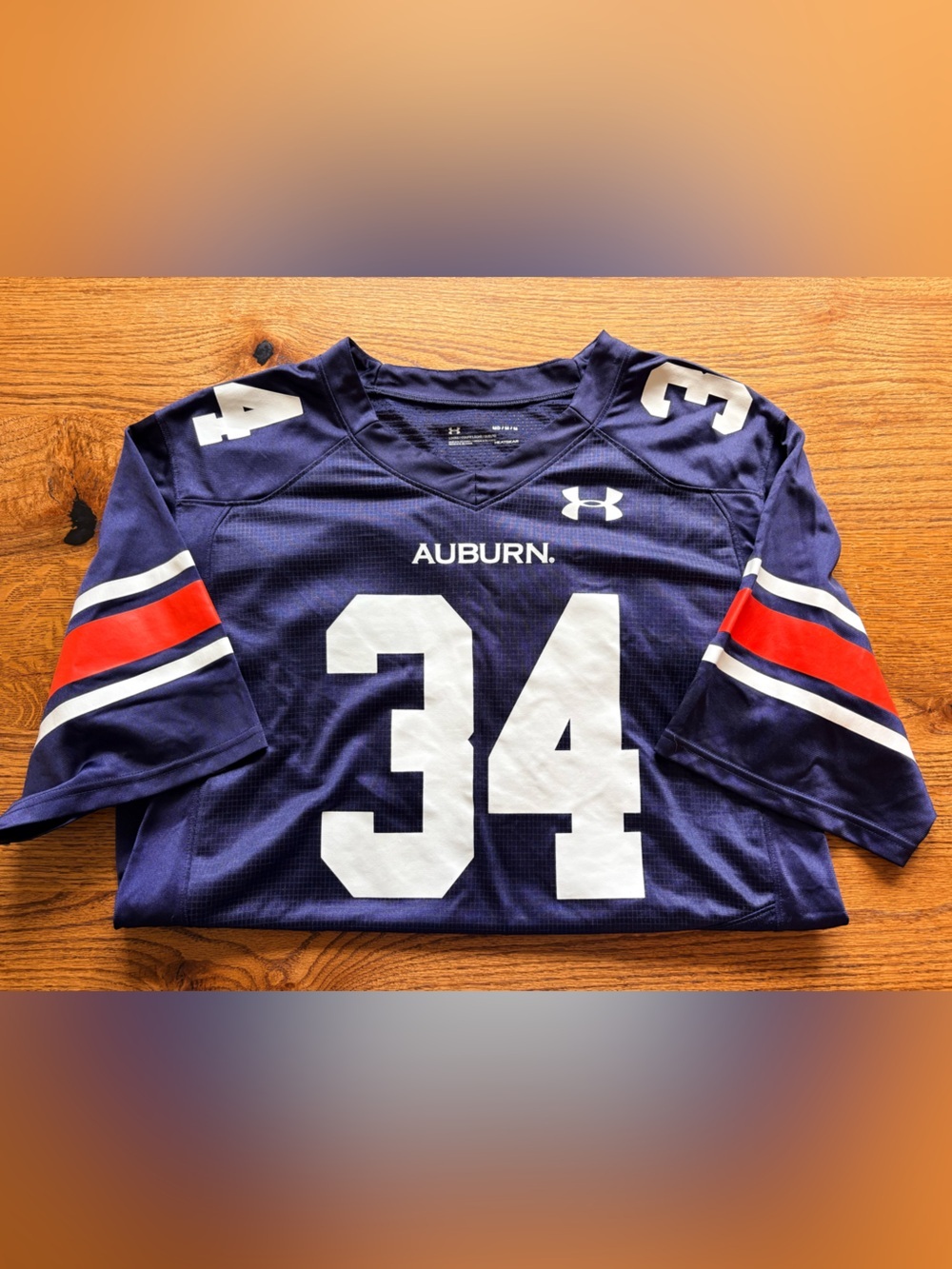 Under Armour Auburn University #34, Navy White Orange Football Jersey- men’s M - Picture 15 of 16